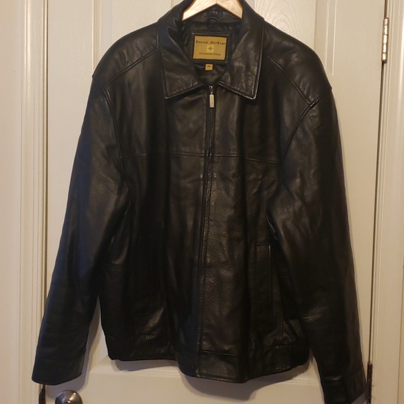 Boston Harbor Leather Bomber jacket Size XXL - Picture 2 of 9